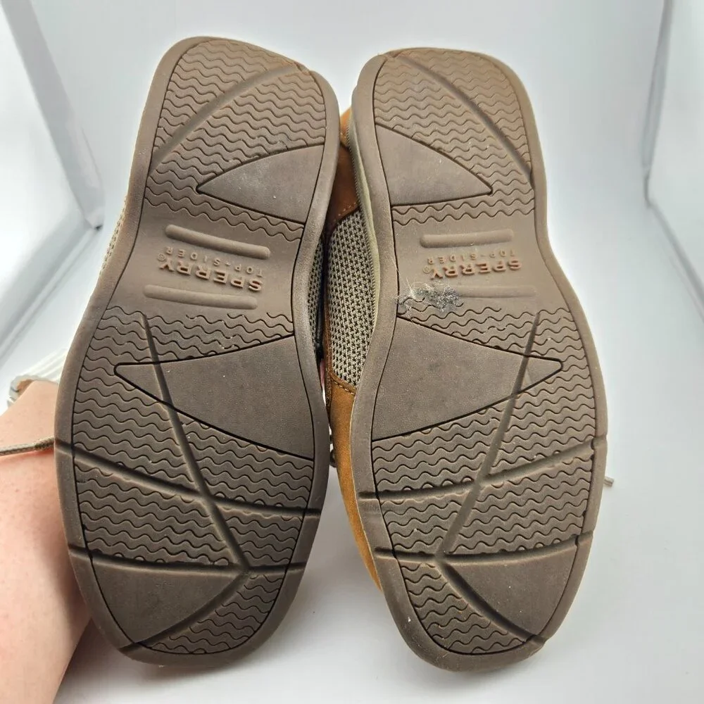 Sperry Intrepid Boys Boat Shoes Tan Brown Leather Little Kid Size 1M